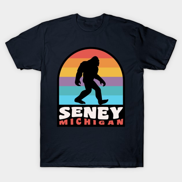 Seney Michigan Upper Peninsula Bigfoot Sasquatch T-Shirt by PodDesignShop